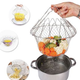 Multifunctional Collapsible Steam Rinse Filter; French Chef Basket; Drainer Magic Basket; Mesh Basket Filter Mesh