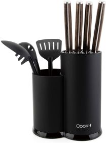 Knife Block; Cookit kitchen Universal Knife Holder without Knives; Detachable Knife Storage with Scissors Slot; Space Saver Multi-function Knife