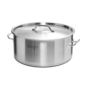 SOGA Stock Pot 14L Top Grade Thick Stainless Steel Stockpot 18/10