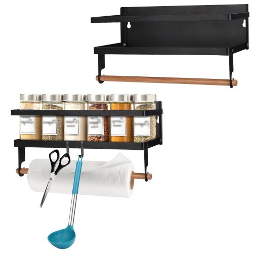 2Pcs Magnetic Spice Racks for Refrigerator With Paper Towel Holder Hooks Kitchen Space-Saving Foldable Fridge Magnet Organizer For Oven Microwave Wash 2Pcs Magnetic Spice Racks for Refrigerator With Paper Towel Holder Hooks Kitchen Space-Saving Foldable Fridge Magnet Organizer For Oven Microwave Wash