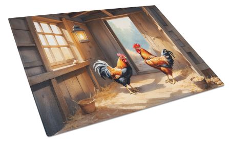 Chickens in the Coop Glass Cutting Board Decorative Tempered Glass Kitchen Cutting and Serving Board Large Size Chopping Board