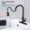 Kitchen Faucet- 3 Modes Pull Down Sprayer Kitchen Tap Faucet Head; Single Handle&Deck Plate for 1or3 Holes; 360¬∞ Rotation; Stainless Steel No Lead fo