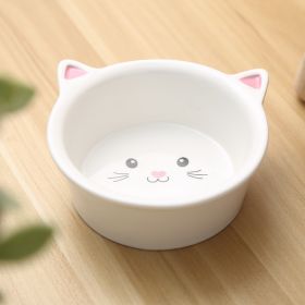 Ceramic Small Cat Face Shape Pet Food Bowl Cat Bowl Dog Bowl Universal And Easy To Clean (Option: Pots)