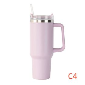 40 oz. With Logo Stainless Steel Thermos Handle Water Glass With Lid And Straw Beer Glass Car Travel Kettle Outdoor Water Bottle (Capacity: 1200ml, Color: C4)