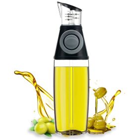 1pc Oil Dispenser Bottle; 17oz Olive Oil Dispenser Oil Sprayer; Clear Glass Refillable Oil And Vinegar Dispenser Bottle With Measuring Scale Pump For (Quantity: 1)