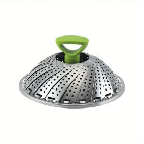 1pc; Foldable Steamer Rack; Stainless Steel Steamer Basket; Folding Steamer Insert For Veggie; Fish; Seafood; Bun; And More; Kitchen Gadgets; Kitchen (size: medium)