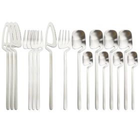 Desserts Soup Coffee Use 16pcs Table Decor Cutlery Sets (type: Flatware Set, Color: Silver)