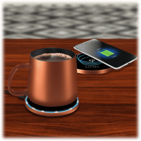 2-In-1 Smart Mug Warmer and QI Wireless Charger (Colors: Copper)