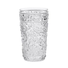 Paisley Acrylic Glasses Drinking Set of 4 Hi Ball (17oz), Plastic Drinking Glasses, BPA Free Cocktail Glasses, Drinkware Set, Drinking Water Glasses (Color: as Pic)