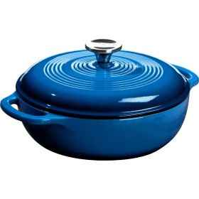 Cast Iron 3 Quart Enameled Dutch Oven Blue (Actual Color: )