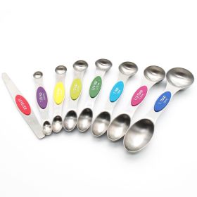 Magnetic Measuring Spoons Set (Colors: Silver)