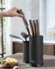 Knife Block Holder, Cookit Universal Knife Block without Knives, Unique Double-Layer Wavy Design, Round Black Knife Holder for Kitchen